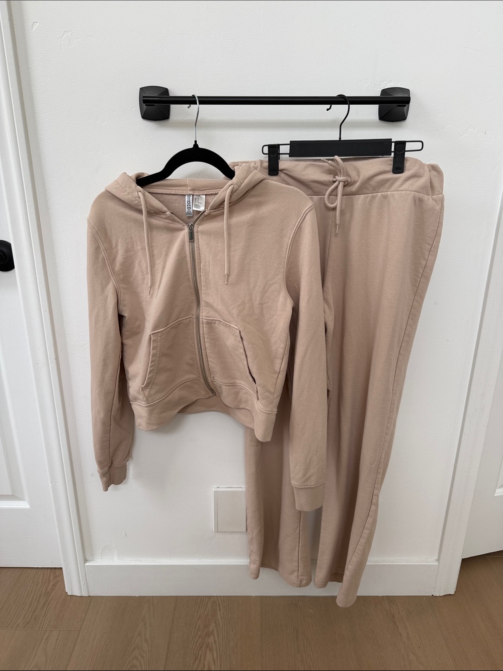 H&M Beige Zip Hoodie and Joggers Set